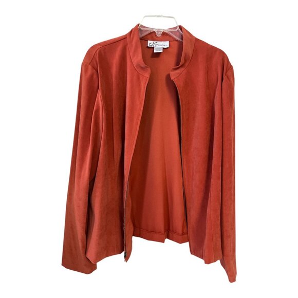 Dress Barn Faux Suede Rust Jacket – Women’s XL – Mandarin Collar – Zip Front – 4 - Picture 2 of 5